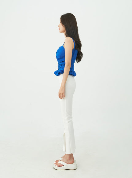 Boot-Cut Slit Banded Pants IU5