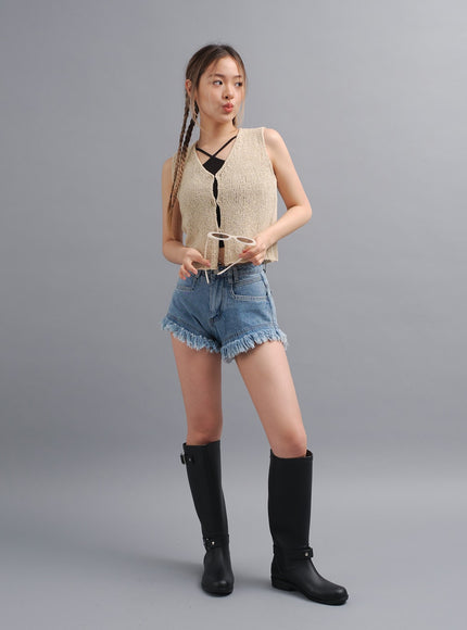 Distressed Hem Denim Shorts CY19