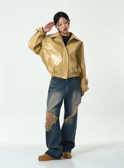 Ripped Wide Denim Pants CG10