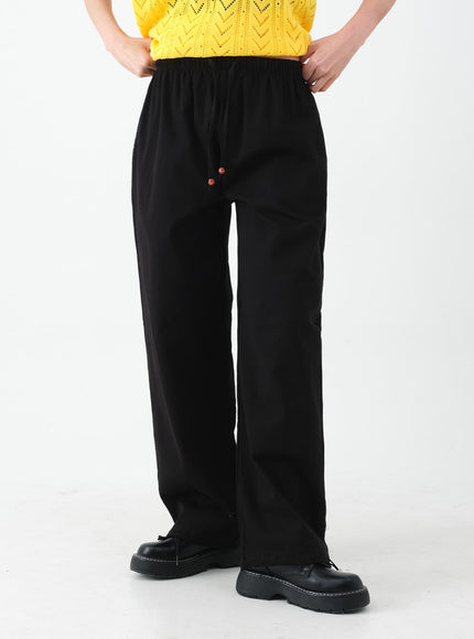 Drawstring Waist Detail Wide Leg Sweats CA27