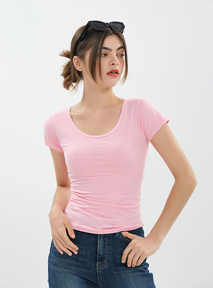 U-neck Short-Sleeve Top CA21