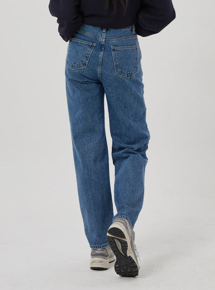 Two Tone Straight Leg Jeans BF310