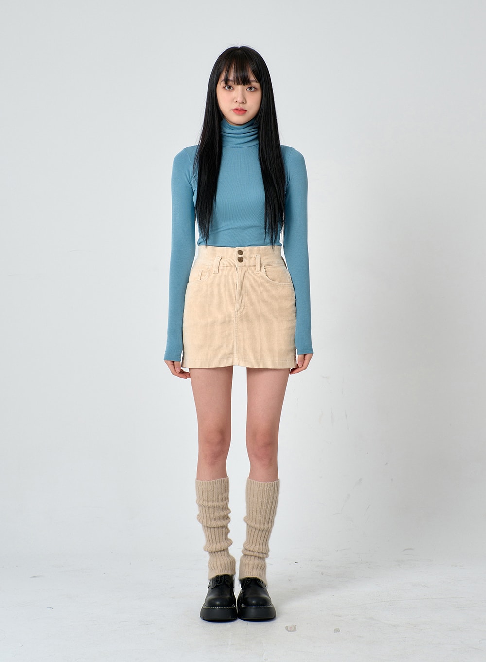 Two Button Corduroy Mini Skirt ON29