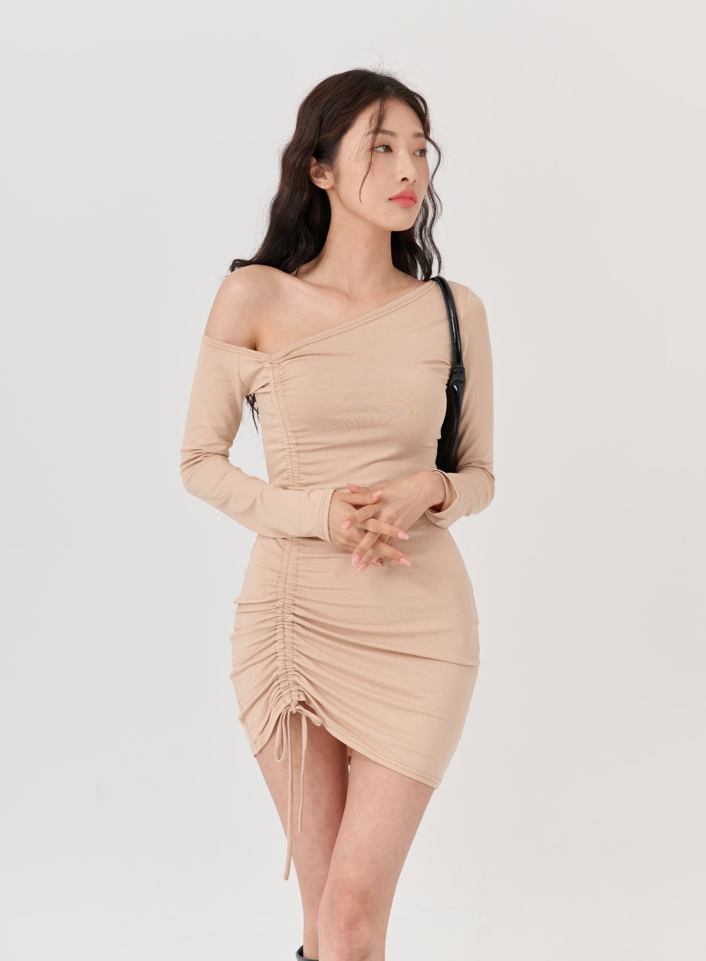 String Open Shoulder Slim Minidress IG18