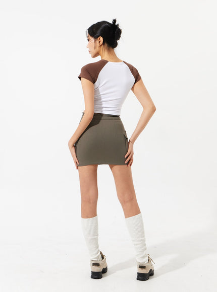 Drawstring Cargo Mini Skirt IM306