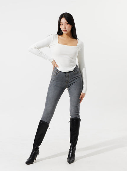 High Waist Ankle Jeans IM307