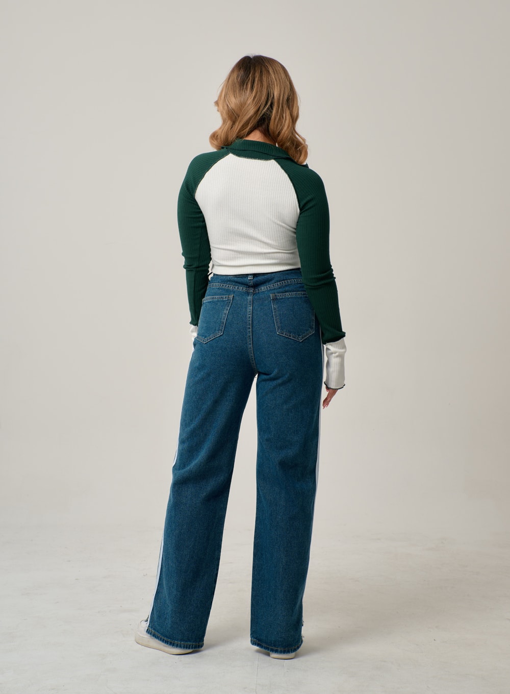 Side Stripes Straight Leg Jeans IN22