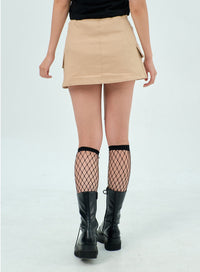 drawstring-mini-skirt-bu308