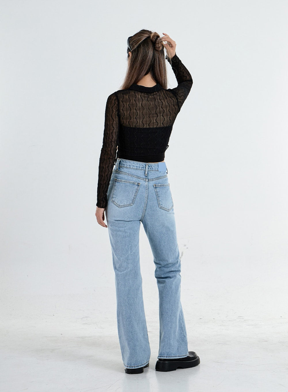 High Waist Flared Denim Pants CO04