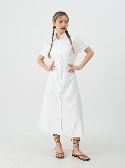 Button-Down Maxi Shirt Dress CJ10