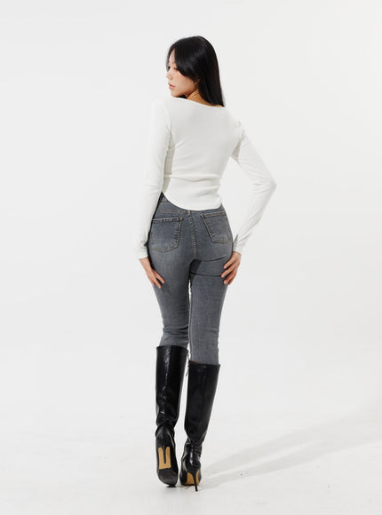 High Waist Ankle Jeans IM307