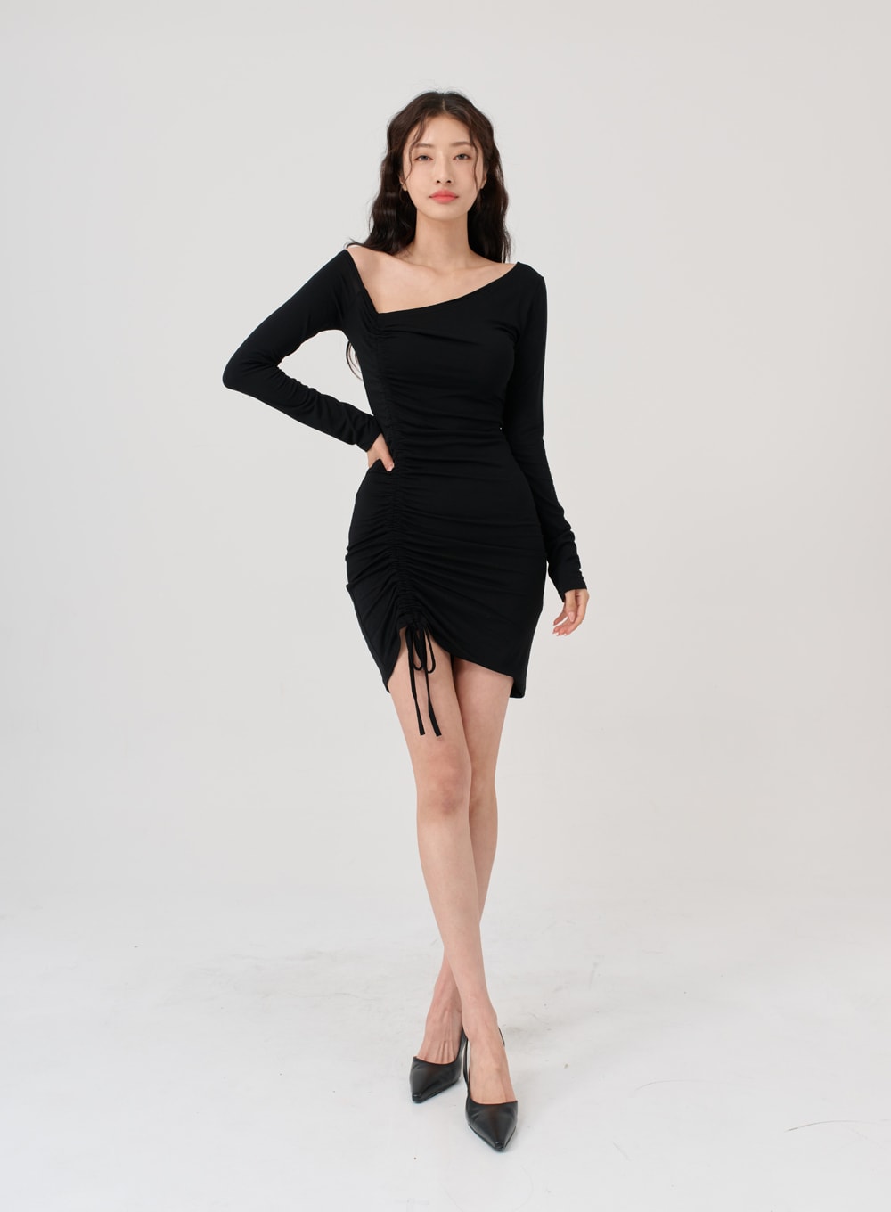 String Open Shoulder Slim Minidress IG18