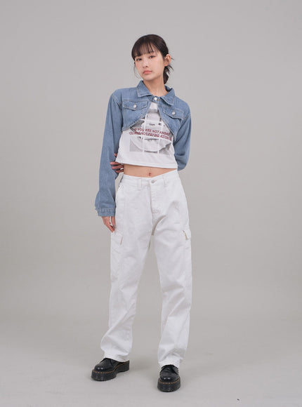 Denim Cropped Bolero Jacket C2701