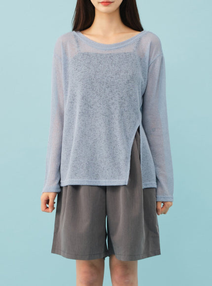 Sheer Cool Asymmetrical Top CJ21