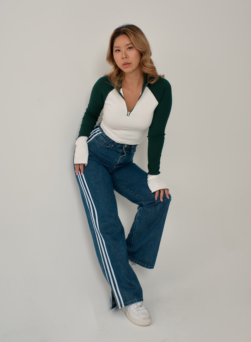 Side Stripes Straight Leg Jeans IN22