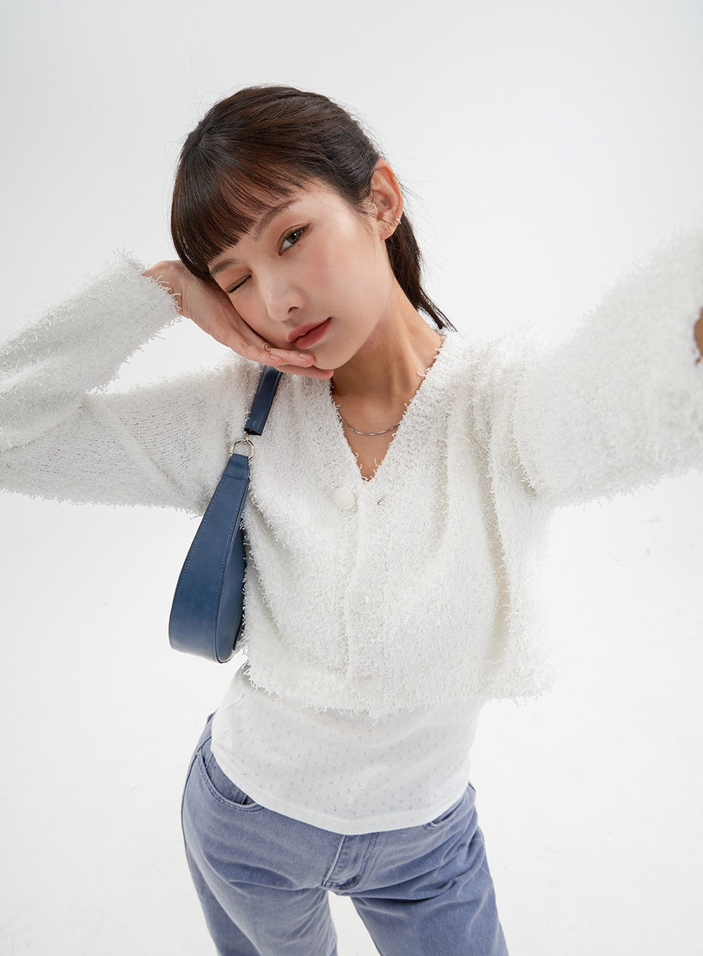 Boucle Cropped Cardigan CM8