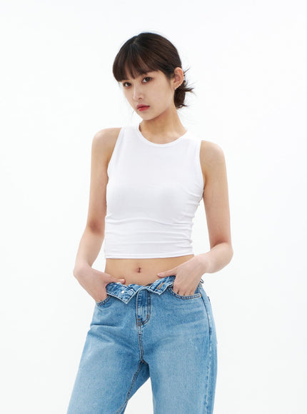 Round Neck Cropped Tank Top CA05