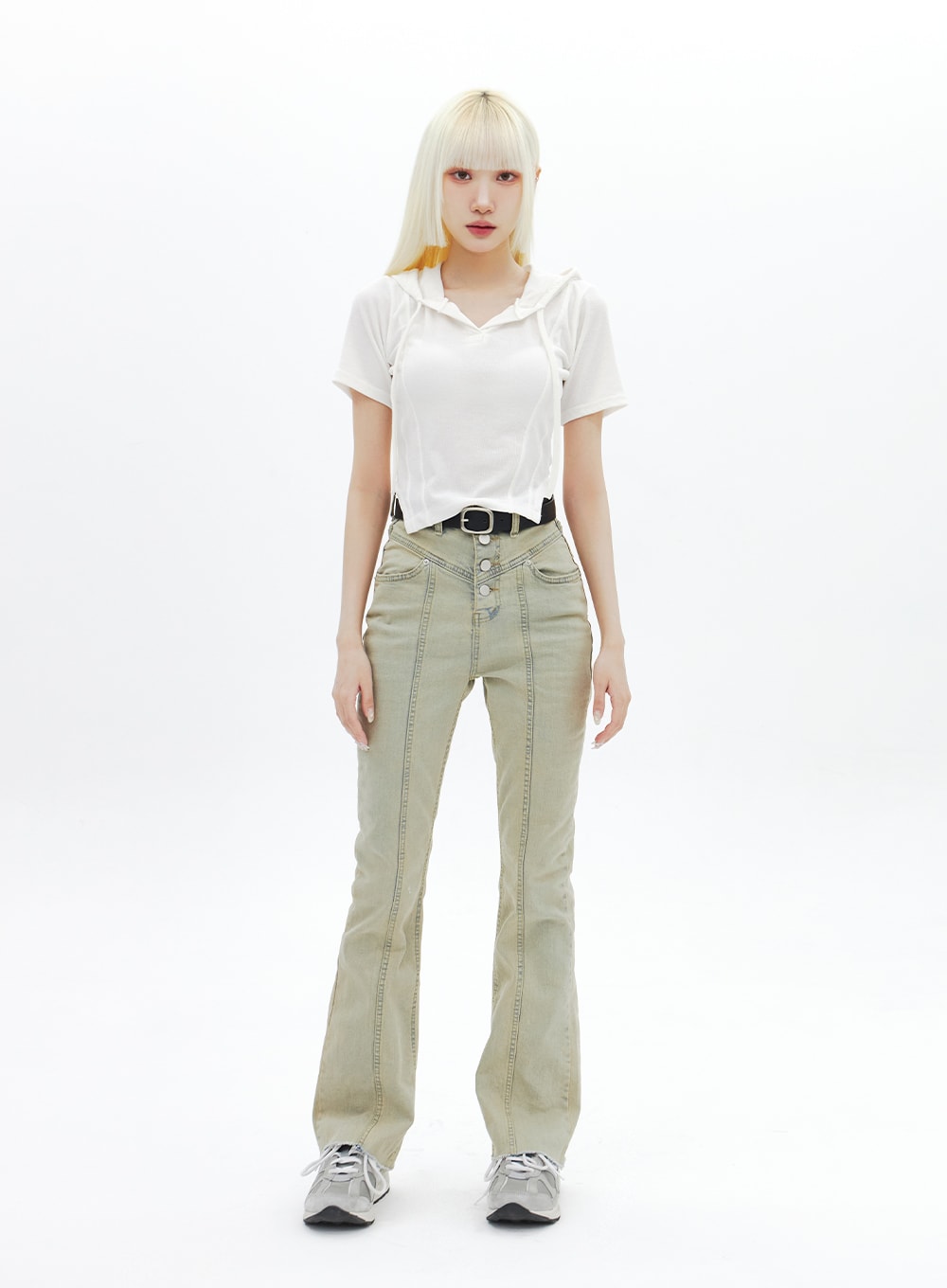 Beige Wash Bootcut Jeans BA320