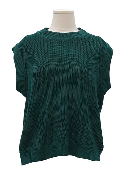 Daily Round Neck Knit Vest OA15