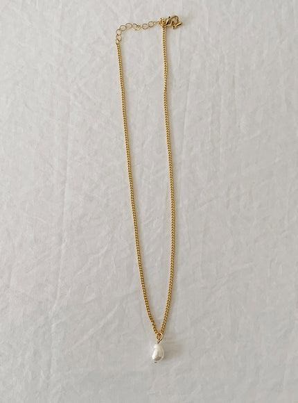 Gold Pearl Blank Set Necklace