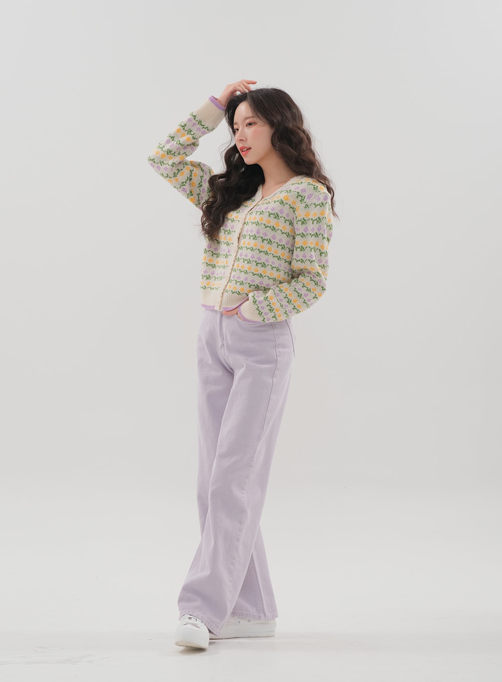 Color Wide Leg Pants B1801