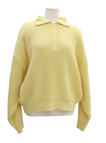 Half Zip-up Knitted Sweat Shirt OA01