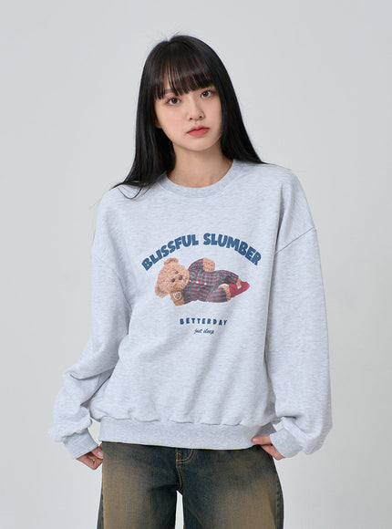 Sleeping Bear Print Sweatshirt