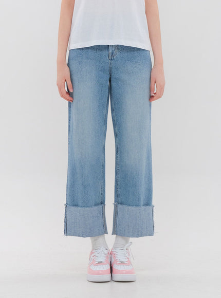 Roll Up Wide Leg Jeans BM16