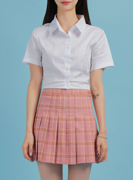 Cropped Shirt with Banded Back BA27