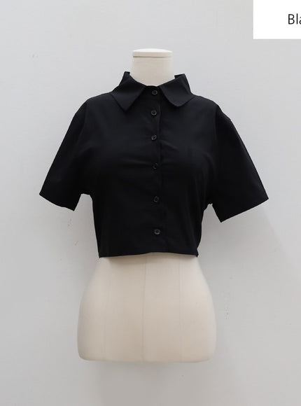 Cropped Shirt with Banded Back BA27