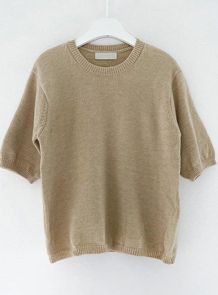 Round Neck Half Sleeve Knit