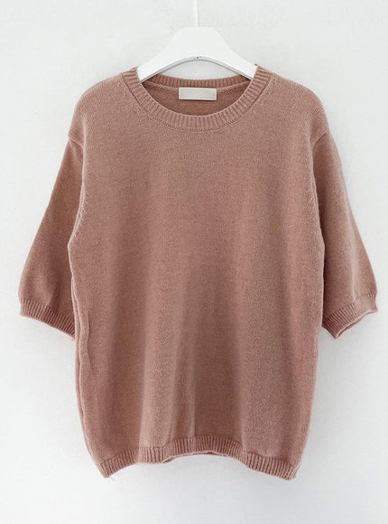 Round Neck Half Sleeve Knit