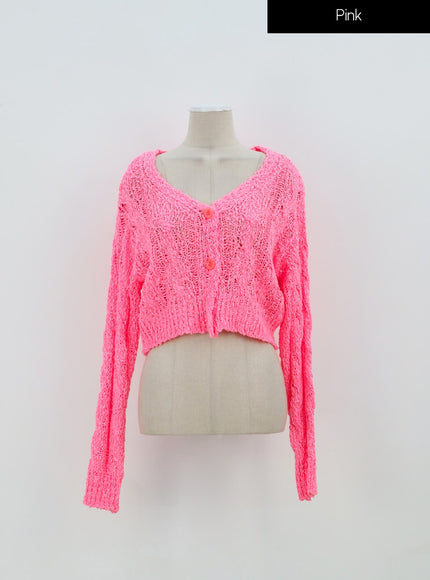 Knit Cropped Cardigan IA314