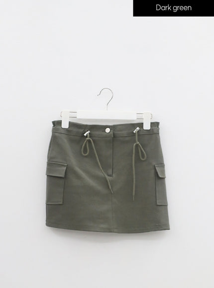 Drawstring Cargo Mini Skirt IM306