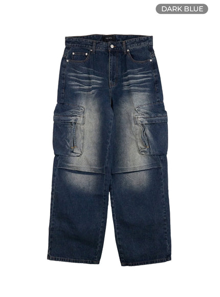 mens-cargo-pocket-washed-denim-jeans-io428