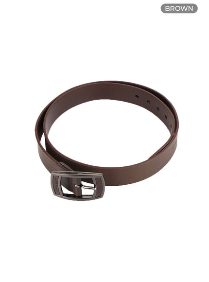 mens-vintage-buckle-faux-leather-belt-ia401 / Brown