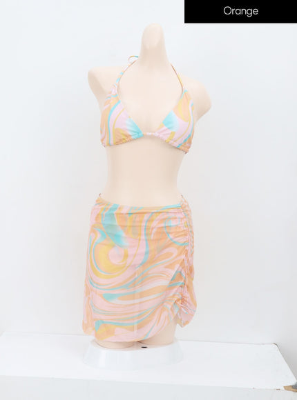 Tie Dye Bikini And Sarong Set IA313