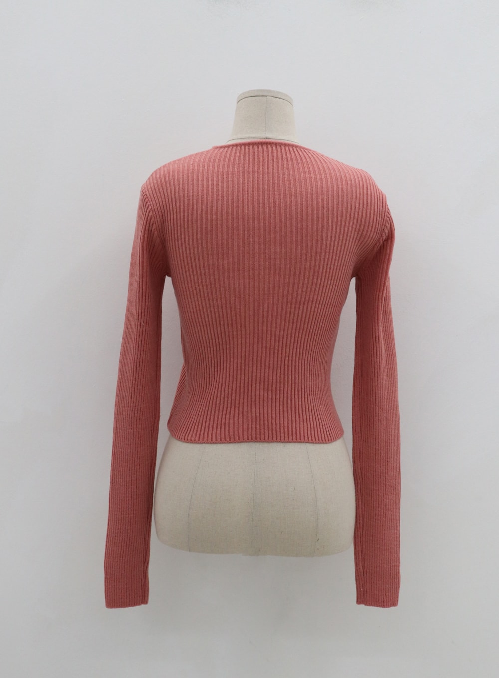 Wrap Neckline Long Sleeve Knit T-Shirt IS15