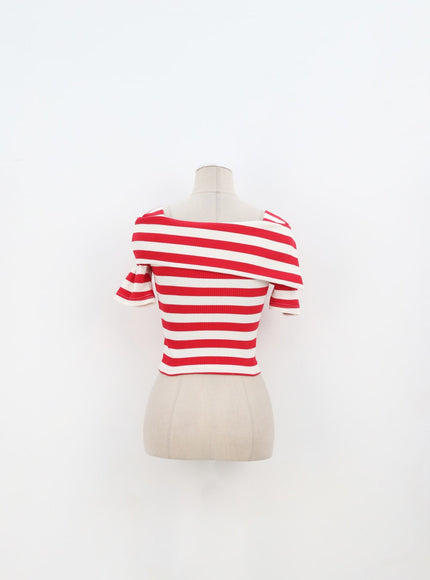 Half Sleeve Stripe Top IA324