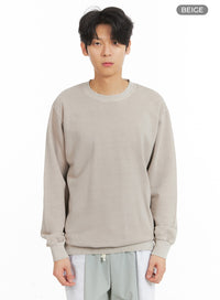 mens-washed-crewneck-sweatshirt-ia401 / Beige