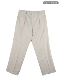 mens-pintuck-wide-fit-trousers-ia402 / Light beige