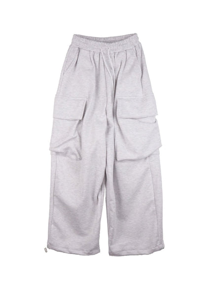 Warm Wide-Leg Cargo Sweatpants ID431