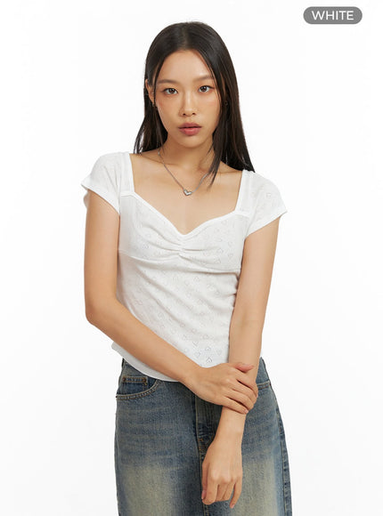 heart-front-shirred-top-ig405 / White