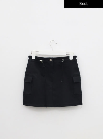 Drawstring Cargo Mini Skirt IM306