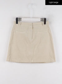 corduroy-mid-waist-mini-skirt-id315 / Light beige