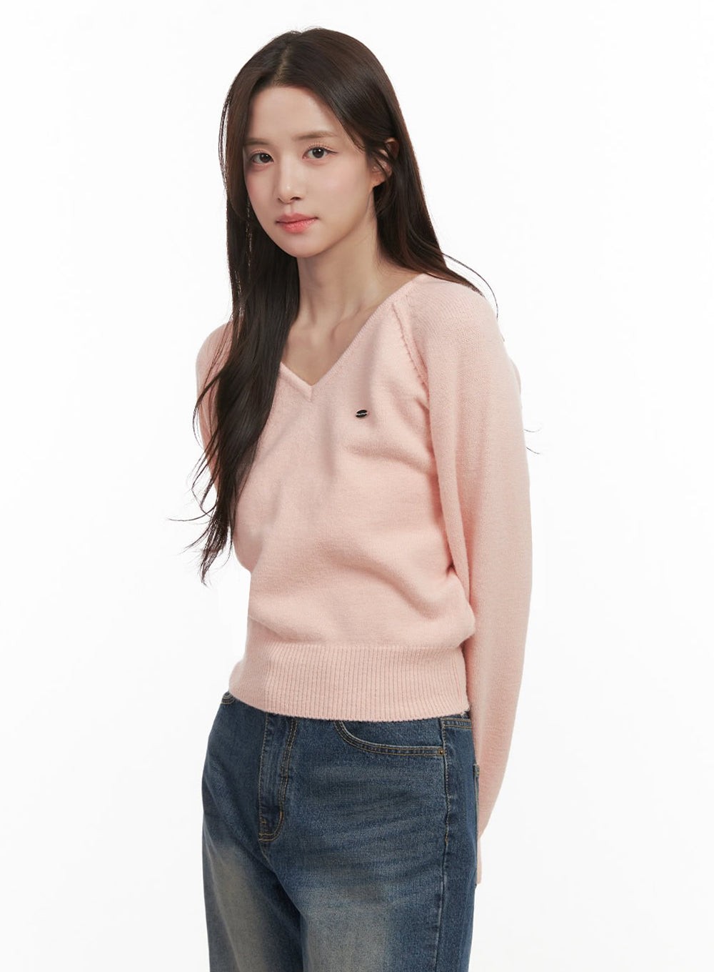 Comfort V-Neck Crop Sweater IJ510