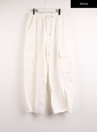 mid-waist-banding-solid-straight-pants-ij411 / White