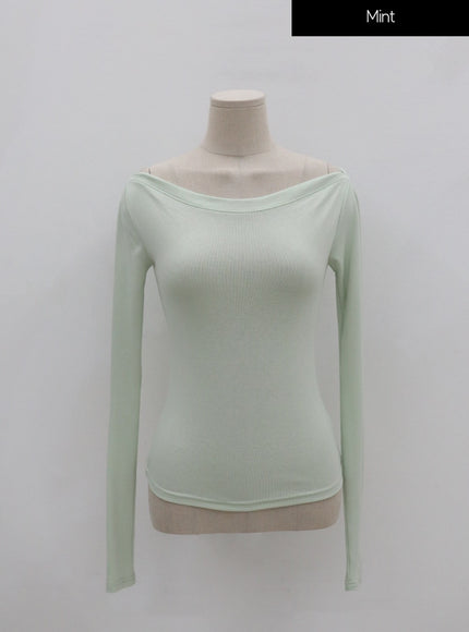 Open Shoulder Long Sleeve T-Shirt IG11