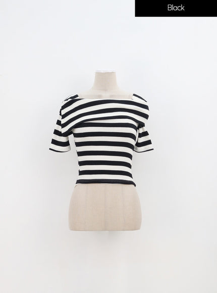 Half Sleeve Stripe Top IA324