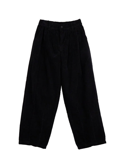 mens-pintuck-corduroy-trousers-in411 / Black